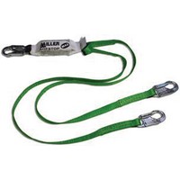 Honeywell 980WLS-Z7/6FTGN Miller 6\' Green Two Leg Lanyard With SofStop MAX Shock Absorber And 3 Locking Snap Hooks
